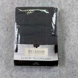 Beckham Hotel Collection Dark Gray Pillowcase King, 4-Pack Microfiber 20” X 36”